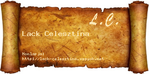 Lack Celesztina névjegykártya